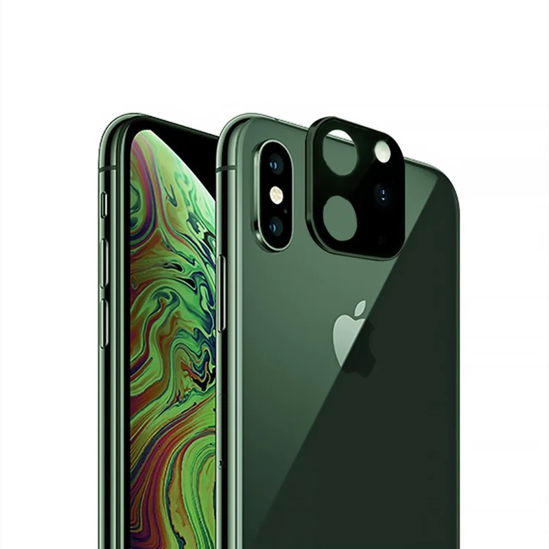 Для iPhone X XS MAX XR Seconds изменить на iPhone 11 Pro MAX наклейка на рассеиватель модифицированный объектив камеры титановый сплав защитный чехол - Цвет: Flat-Green