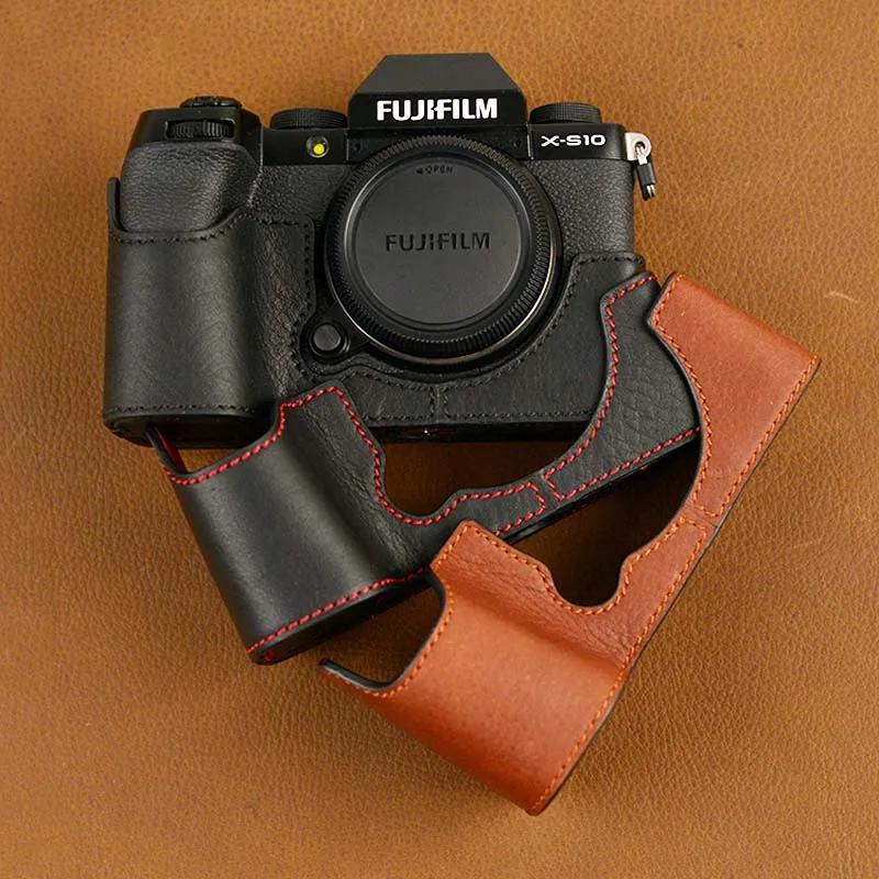 Aydgcam Custodia Xs10 Vintage Custodia Per Fotocamera In Vera Pelle Fatta A Mano Per Fujifilm Xs10 Borsa Per Fotocamera Mezza Custodia