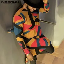 Африканская рубашка с принтом Дашики, Мужская Повседневная мода, длинный рукав, круглый вырез, длинные топы,, свободные рубашки, Ретро стиль, мужская африканская одежда, INCERUN