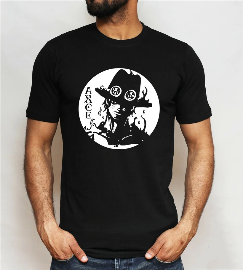 One Piece T Shirt Portgas D Ace Luffy White Beard Pirates Anime Manga Top Classic Unique Tee | Мужская одежда