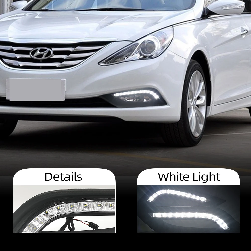 CSCSNL 2 шт. 12 В Автомобильный светодиодный DRL для hyundai I45 Sonata 2011 2012 2013 дневные ходовые огни водительские Sonata 8 противотуманные фары