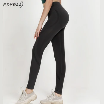 

F.DYRAA High Waist Seamless Yoga Pants Push Up Leggings Women Fitness Running Sports Pants Energy Elastic Trousers Gym Tights