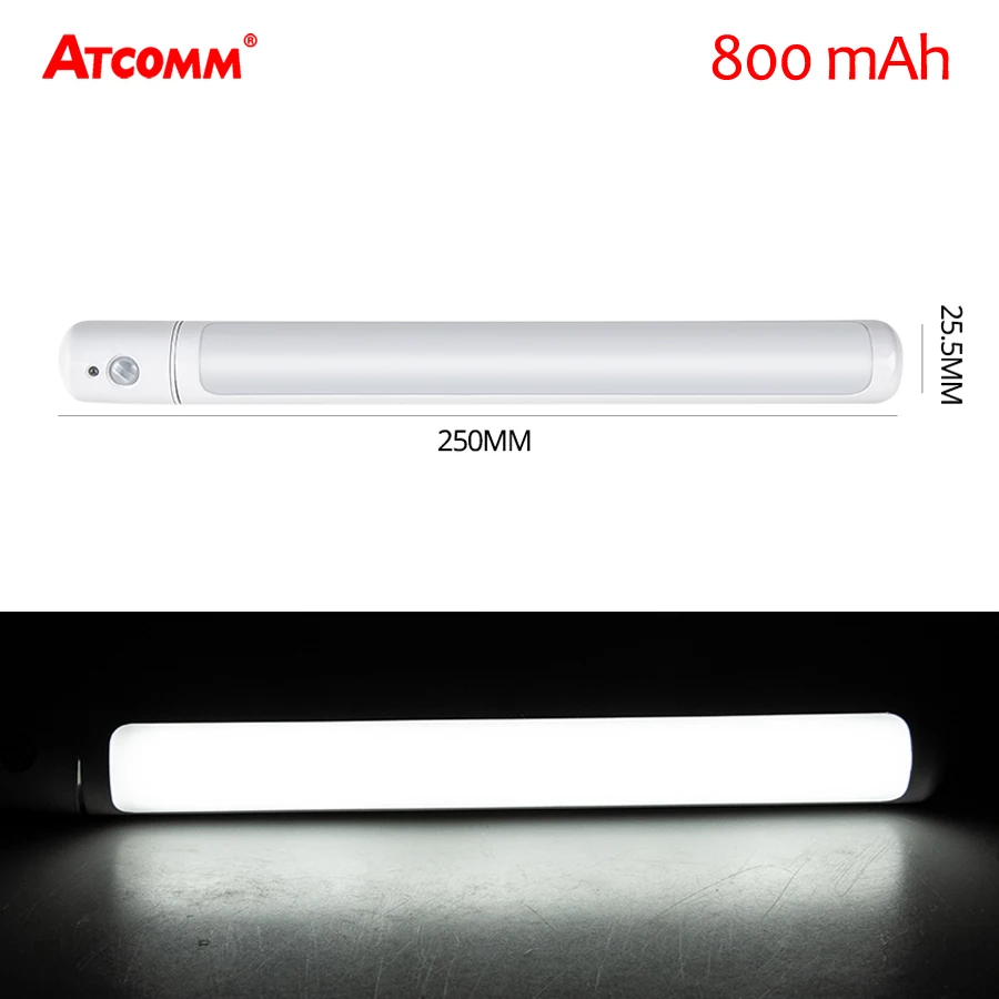 

800 mAh 25cm USB Rechargeable Motion Sensor LED Cabinet Light 3 Modes Kitchen Bedroom Closet Wireless PIR Night Lamp 2pcs/Lot