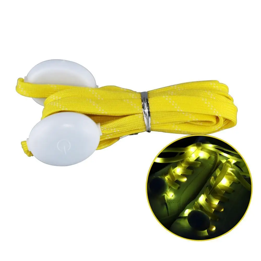 1 пара 120 см светодиодный шнурки крутые светящиеся шнурки для обуви диско вечерние светильник светящийся нейлоновый ремешок - Цвет: yellow shoelace