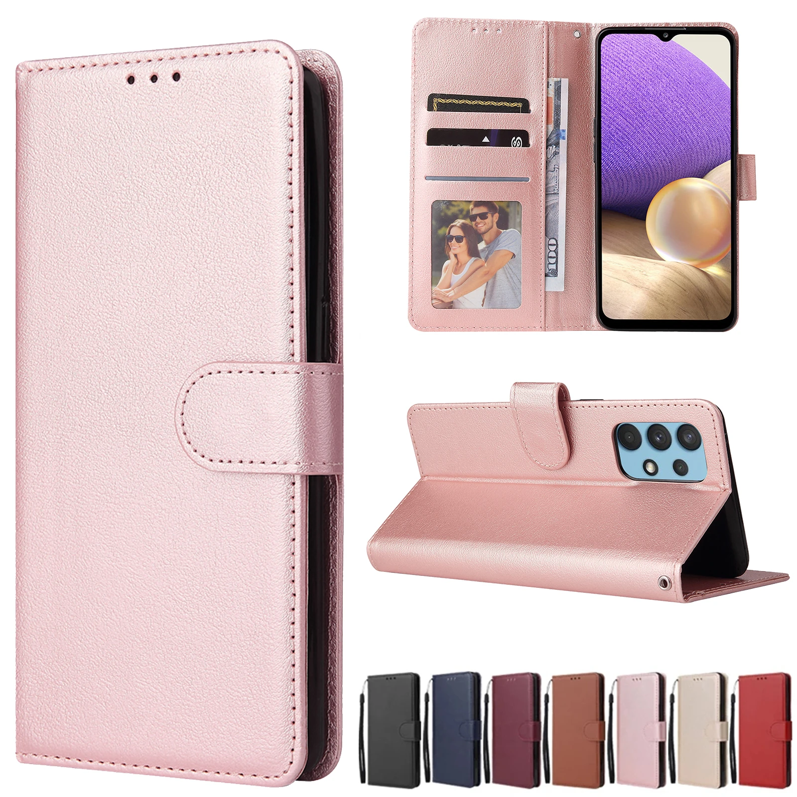 samsung s22 ultra case Leather Case for Samsung Galaxy A02S A10 A12 A21S A31 A20E A40 A41 A42 A50 A51 A72 A71 A52 A32 A22 A82 Flip Wallet Protect Cover galaxy s22 ultra silicone case