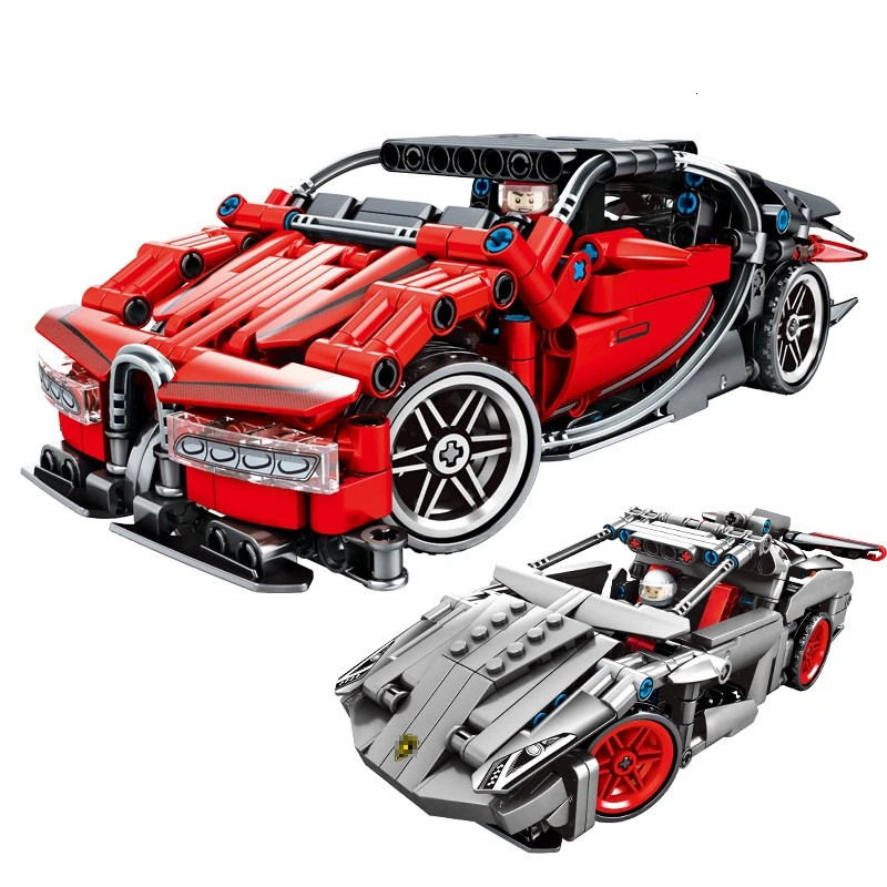 

Kid's Toys Champions Speed Racing Car Building Blocks Pull Back Power Children Block Toy Compatible Technic CITY Brick Kid Gift