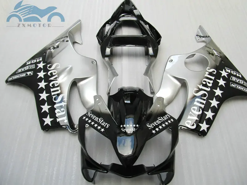 Пользовательские вы Инъекции обтекатель комплект Подходит для Honda CBR 600F4i 2001 2002 2003 CBR600F4i 01 02 03 Серебряные черные наборы для гостинцев части HT44