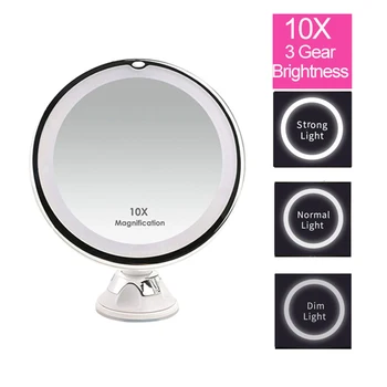 

HD Makeup Mirror 10X Magnifying LED Makeup Mirror Makeup Light Led Vanity Mirror with Led Light 3 Gear Brightness Make up Mirror