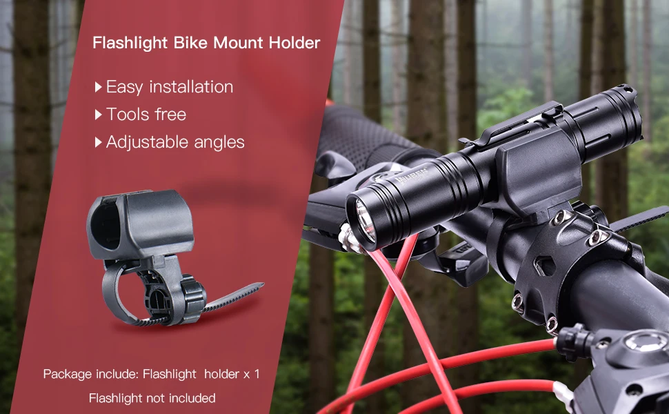 Bike Lighting Mount Accessories WUBEN Bike Light Holder Universal Bicycle LED Flashlight Lamp Mount Clamp Stand