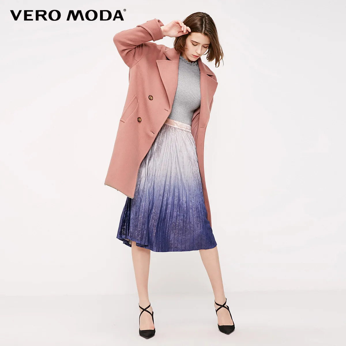 Vero Moda женское двубортное шерстяное пальто | 318327564