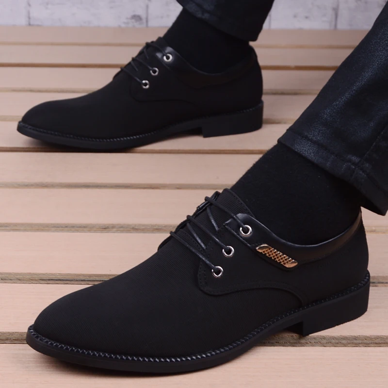 

New Spring Autumn Men Shoes Breathable Korea Lace Up Formal Business Shoes High Quality Pointed Toe Dress Shoes Wedding Shoes