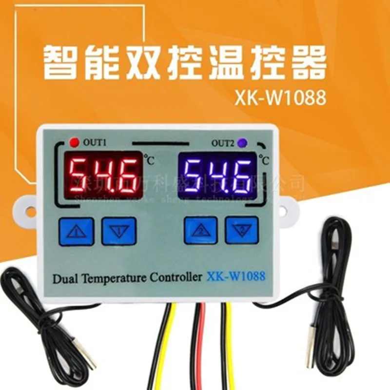 

Xk-w1088 Computer digital display intelligent double control electronic temperature controller double display double temperature