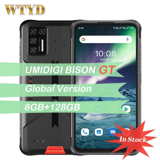 UMIDIGI BISON GT IP68 Waterproof Mobile Phone 6.67'' 8GB 128GB 64MP Quad Camera Fingerprint Android 10 Smartphone Global Version
