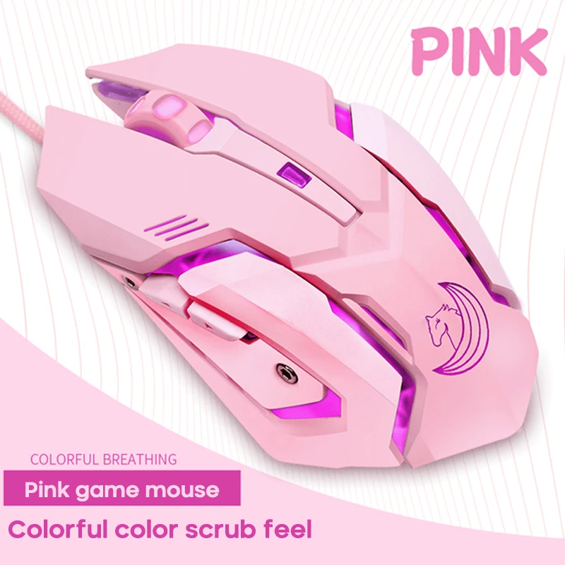 E-sports-ratón óptico para videojuegos, bonito y creativo, para juegos de ordenador portátil, con cable