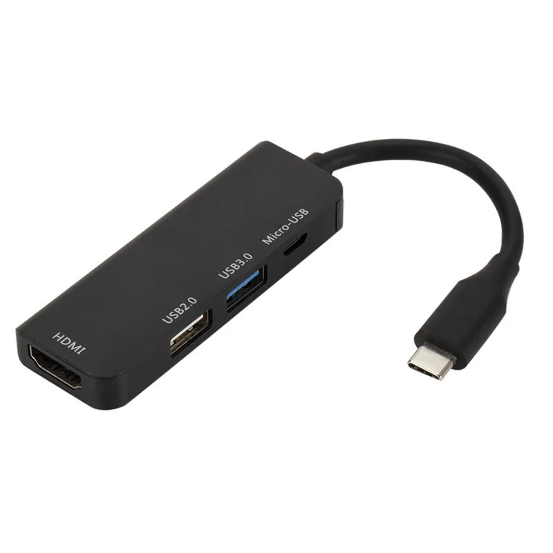 Asunflower USB C концентратор тип C до 4K HDMI адаптер usb-хаб HDMI с Micro-USB зарядка USB 3,0 2,0 порт для MacBook Pro 13 - Цвет: 4 IN 1 HUB