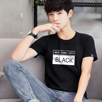 

Summer new women's street letter characters print loose short-sleeved T-shirt 7751