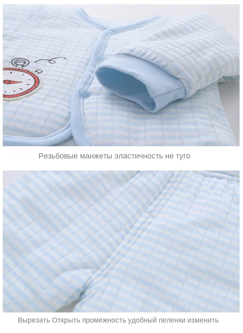 Зимняя детская одежда с хлопковой подкладкой одежда из очень плотного хлопка для новорожденных теплая Пижама Детский костюм из тонкого хлопка мягкий, здоровый