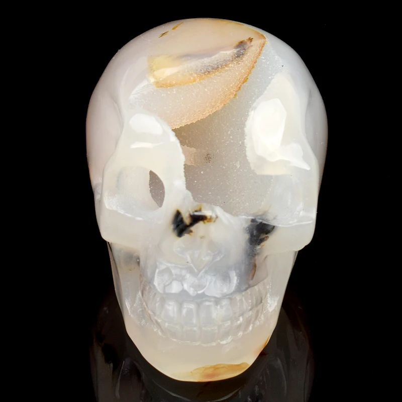 

3.4 Inch Healing Realistic Quartz Crystal Skull Sculpture Natural Tiger Eye Hand Carved Crystal Skull Statue Home Decor Artworks