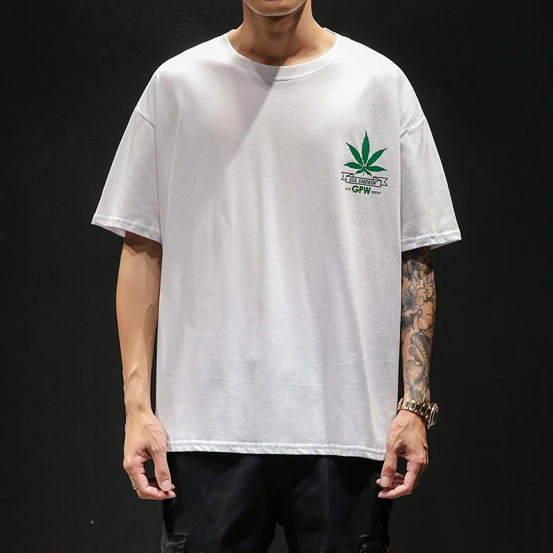 VOGUELEO дерево Забавный узор футболки Tops Tees Men летняя одежда в стиле «хип-хоп» Повседневное уличная Мужская молодежная мода высокое качество хлопковые футболки - Цвет: White