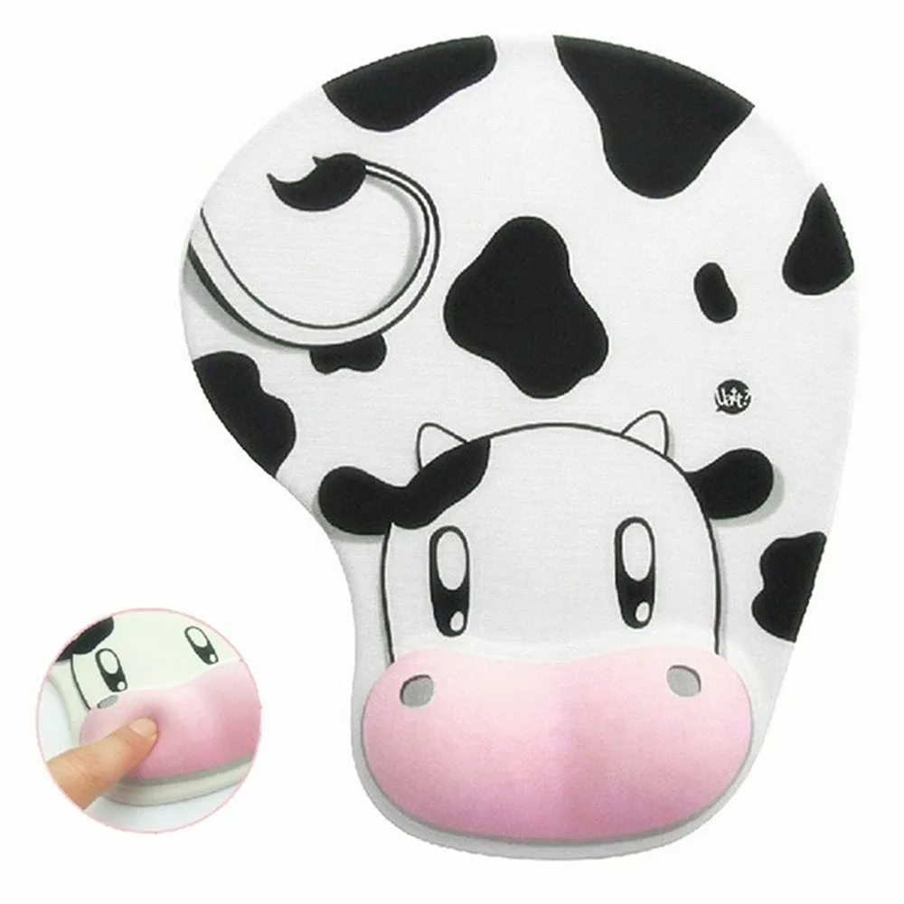 1 шт. милый коврик для мыши в виде коровы Комфортный на запястье профессиональная