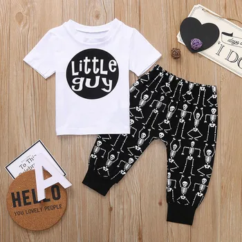 

Summer Newborn Baby Boys Clothes Set Short-sleeved White Baby Boy Clothes Children Printed T-shirt + Pants Kids Infant Clothing