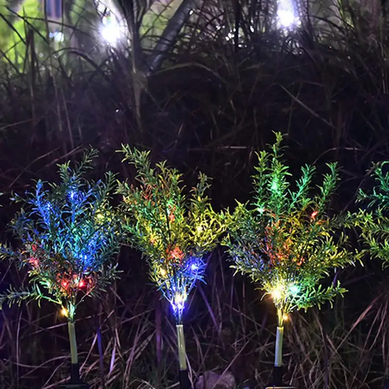 2 Pcs Garden Lights LED Solar Powered Landscape Lights Outdoor Christmas Tree For Pathway Yard Patio Deck Walkway Decoration