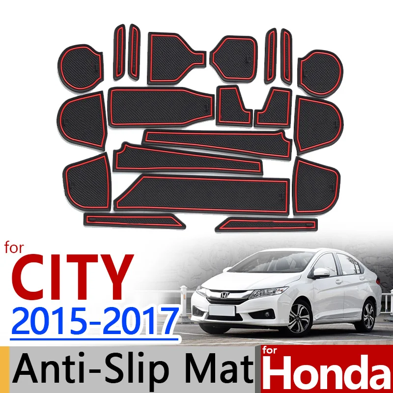 Противоскользящий коврик для Honda City GM6 затворный слот подставка анти-грязный Салонные подложки украшения интерьера автомобиля гелевая накладка ру