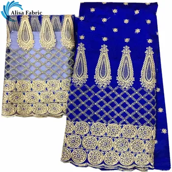 

Alisa Royal Blue Design 2 yards French Tulle Lace Fabric Matching 2019 High Quality 5 yards Indian George Lace Fabric For Party