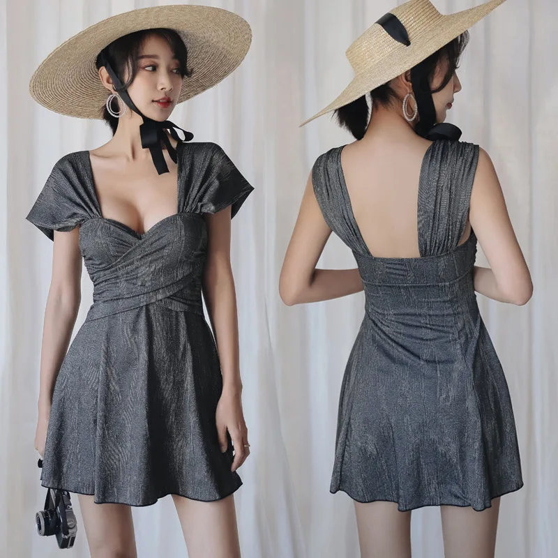 

Swimsuit One Piece Woman Large Size Swimwear Women Bathing Clothes Japan Korea Swimsuits With Skirt Underwire Bracket Push Up