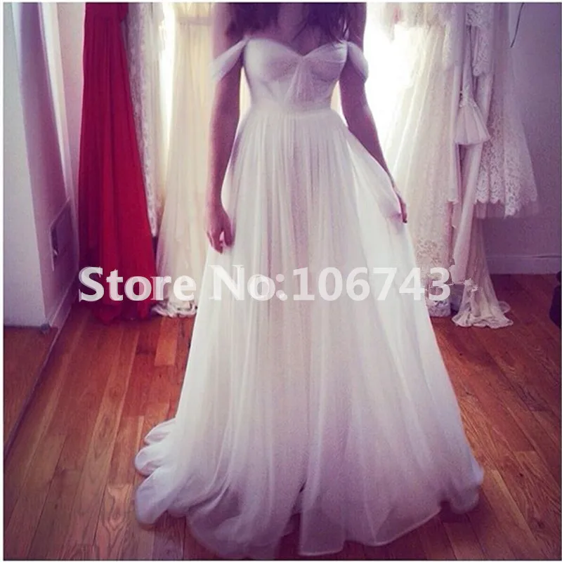 Dreamy новые сексуальные милые белый шифон цвета слоновой кости А-силуэт vestidos de noiva Свадебные платья для невесты платье подружки невесты