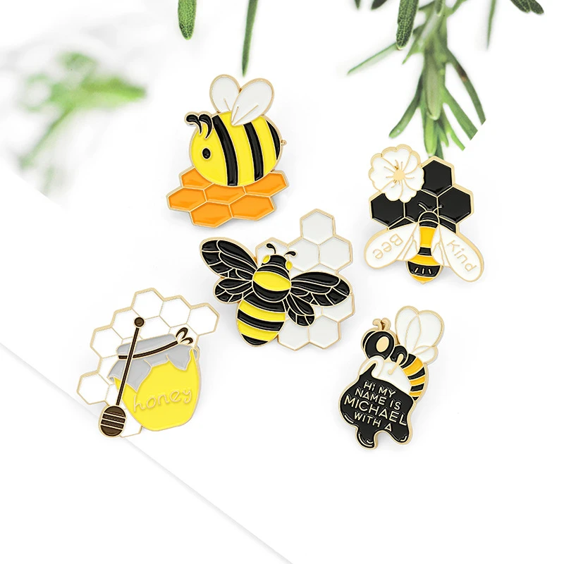 Cartoon Sweet Honey Metal Enamel Brooch Hardworking Bee Badge Creative Cute  Lapel Backpack Jewelry Accessories Gift For Friends|Brooches| - AliExpress