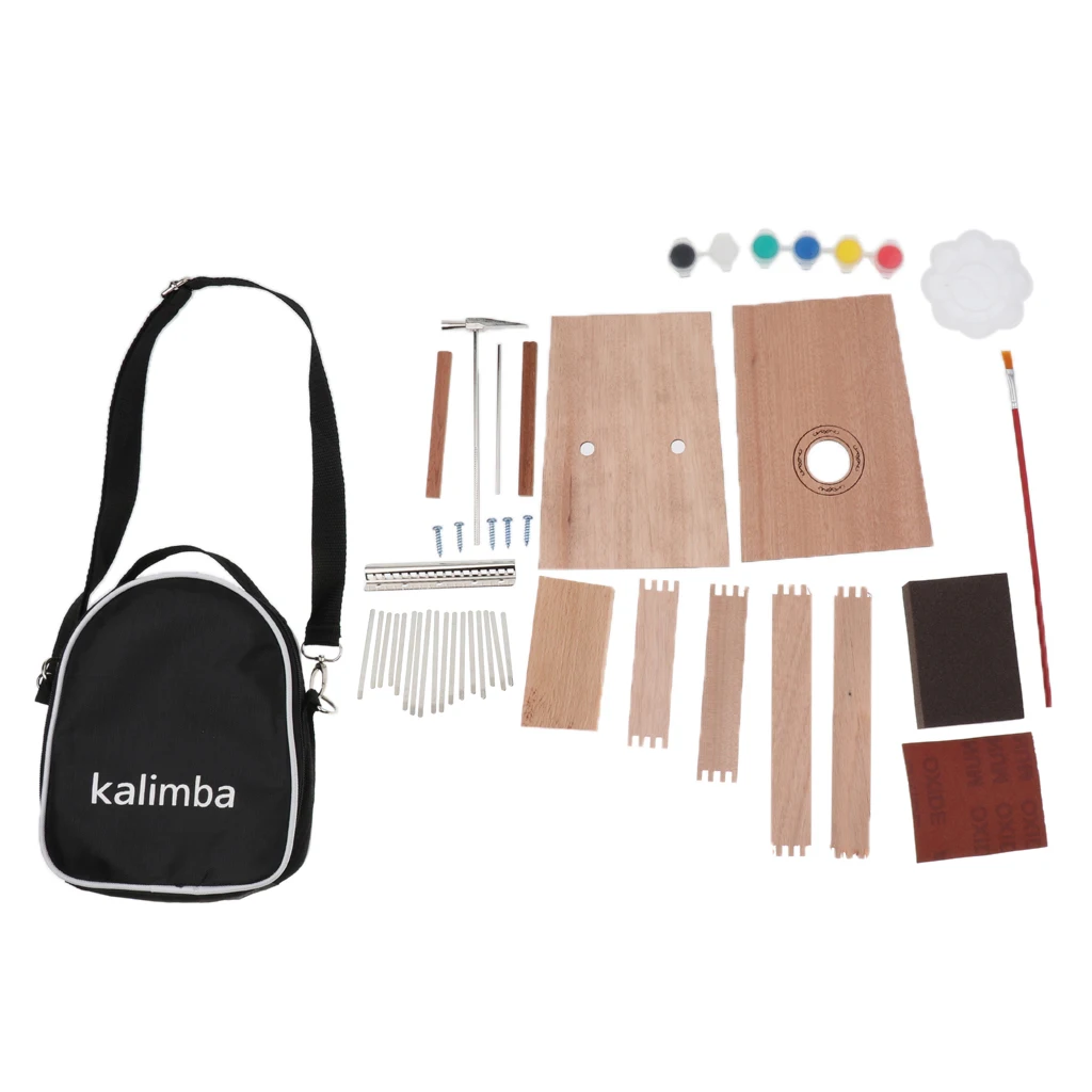 1 компл. 17 ключ калимба DIY Kit незавершенный большой палец пианино Mbrimba с сумкой