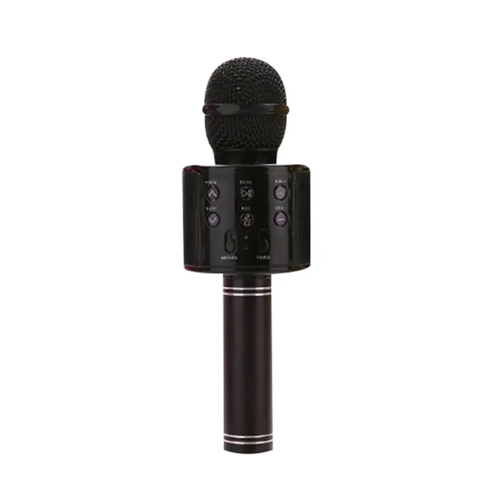 Профессиональный Bluetooth беспроводной микрофон динамик ручной микрофон караоке микрофон музыкальный плеер для вокала, с рекордером KTV микрофон - Цвет: black