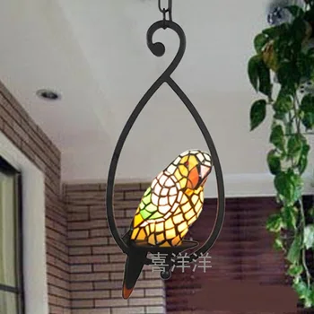 

light parrot bird glass pendant lights for Loft Garden Villa Decorated Street Light handmade works bar cafe store lamps ZA