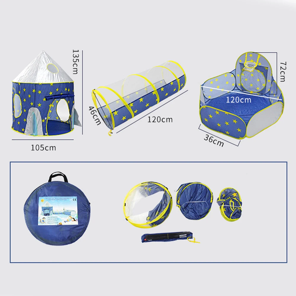 amazing Portable 3 In1 Baby Tent Kid Crawling Tunnel Play Tent House Ball Pit Pool Tent for Children Toy Ba