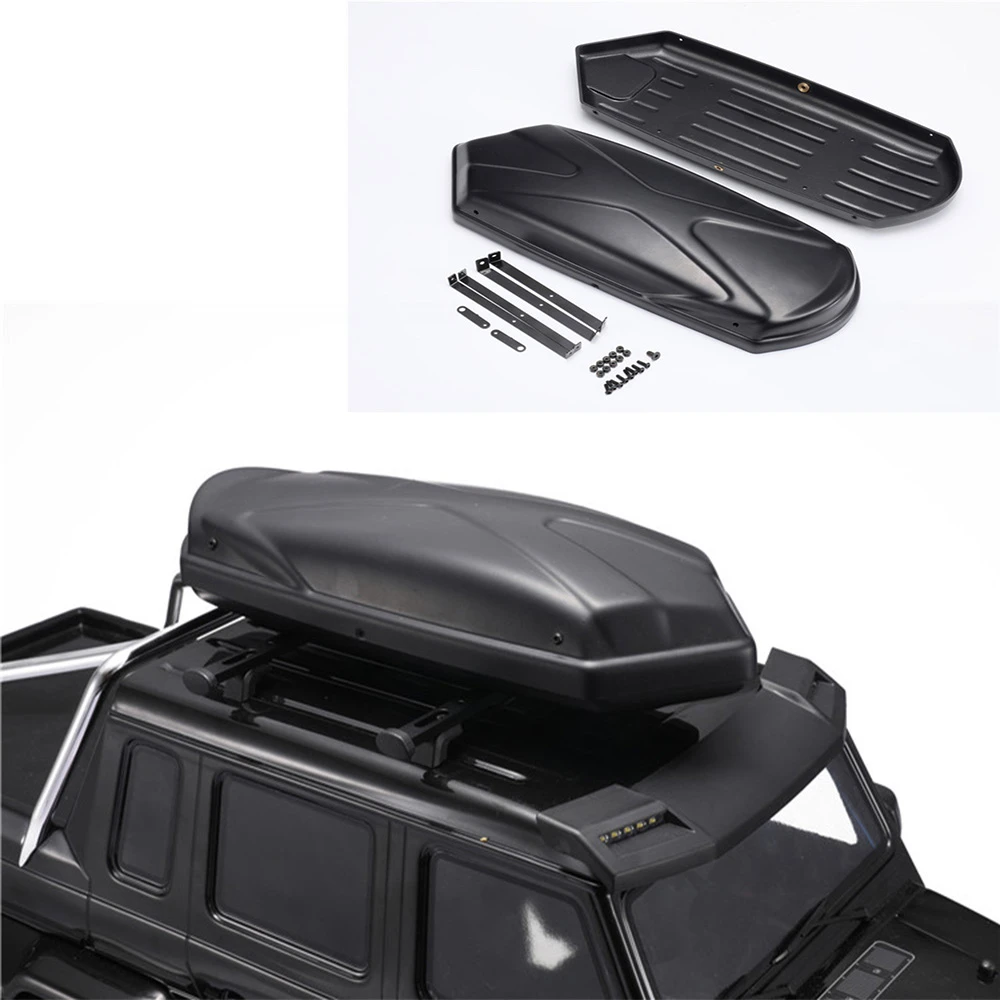 1 10 Rcクローラ屋根トランクキャリア荷物収納ボックストラクサスtrx6 G63 Trx4 G500ブロンコ軸scx10ドリフト車部品 Aliexpress Toys Hobbies