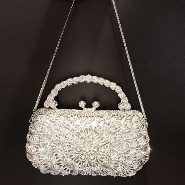 female Rhinestone Clutch bag Crystal Party Wedding Handbags for Women Gold Silver Diamond Clutch bags Evening Bag lady handbag 2