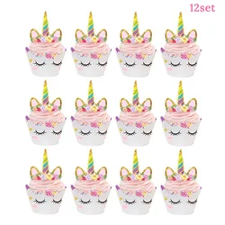 Whimsical Unicorn Birthday and Baby Shower Party Favor Boxes (12set cake topper)