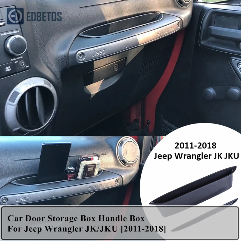 

Car Door Storage Box Handle Box Glove Armrest Box For Jeep Wrangler JK/JKU 2011 - 2018 Car-Styling Door Handle Storage Barrel