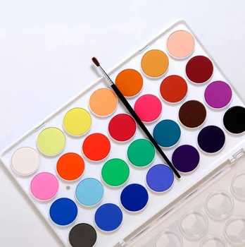 

36 Colors Portable Drawing Painting Set Solid Assorted Paint Pigment with a Paintbrush for Beginners Students Kids Art Supplies