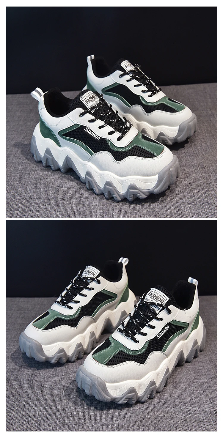 Women's Sneakers With Platform Womens Shoes Tennis Female shoes Thick Woman Summer Trainers Heels Fashion Riband Lace-Up PU Med