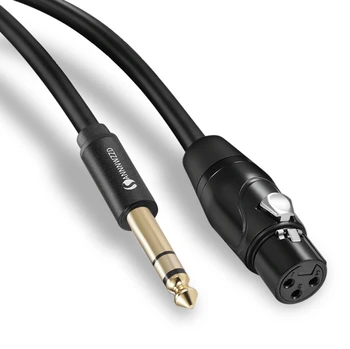 

6.35mm male plug to 3 pin XLR F female Cable, 6.3mm TRS Stereo Jack TO XLR Balanced MIC Microphone Cable