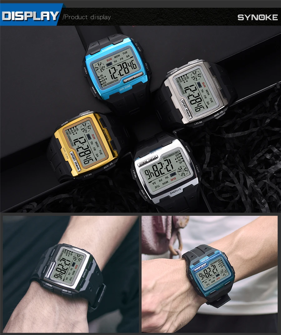 Men's Digital Watch Men Sports Wristwatch LED Dual Time Pedometer Alarm Clock 50M Waterproof Military Watches Relogios Masculino