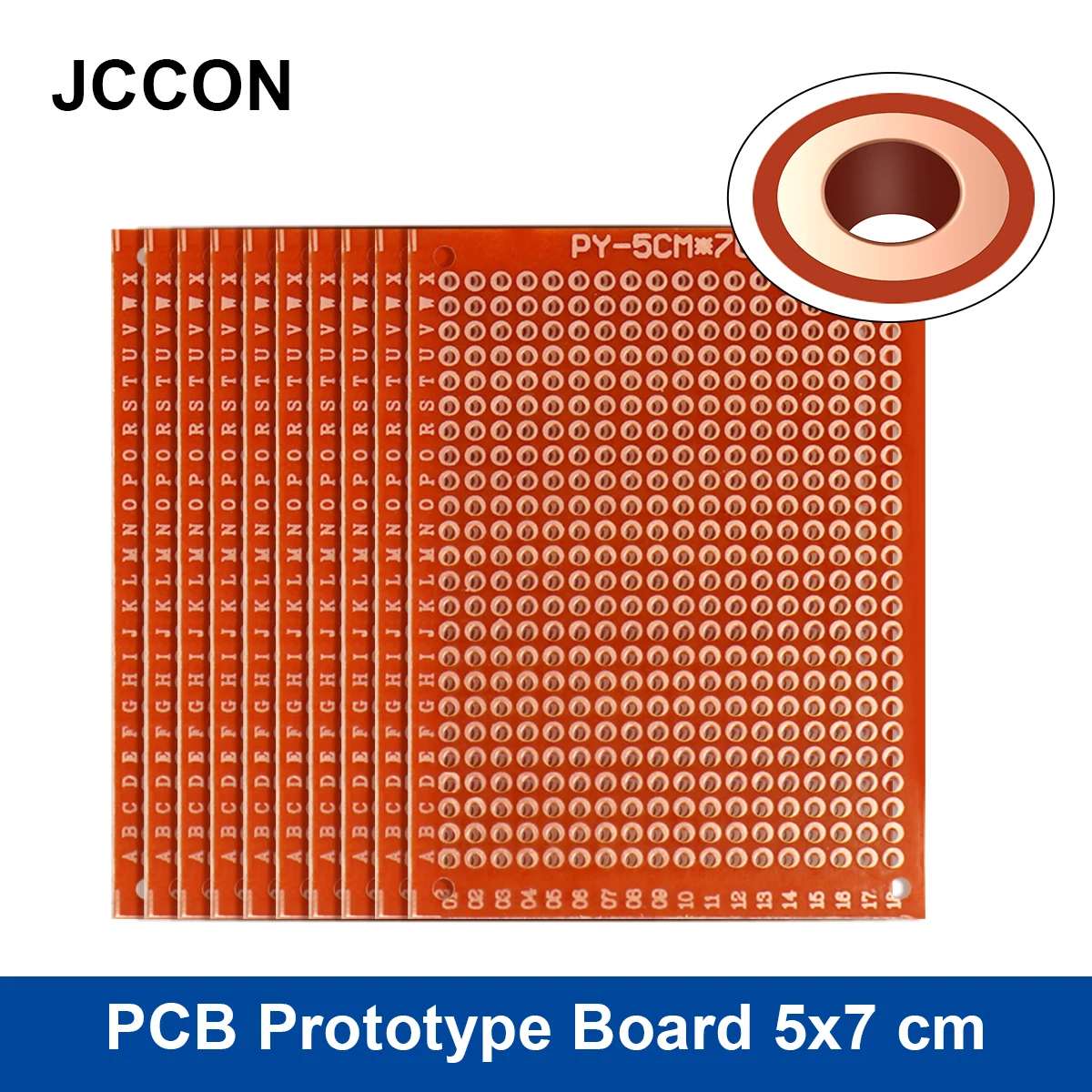 10Pcs PCB Prototype Board 5x7 cm Circuit Protoboard Universal DIY Matrix Single Row Continuous Hole Soldering Plate