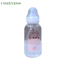 COZINESS botella de vidrio con dibujos animados de oso pequeño, botella de agua con sello hermético, fácil de llevar, nuevo listado de productos, oferta, 300ml