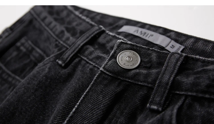 AMII Minimalism Summer Autumn Fashion Women Jeans Causal Cotton Black High Waist Straight Ankel-length Female Jeans 12040026