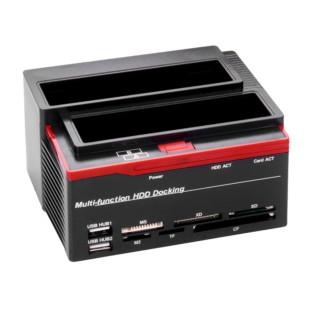 Multifunction Dual Slot 2.5/3.5inch IDE SATA SDD HDD Docking Station Card Reader external mobile hard disk box