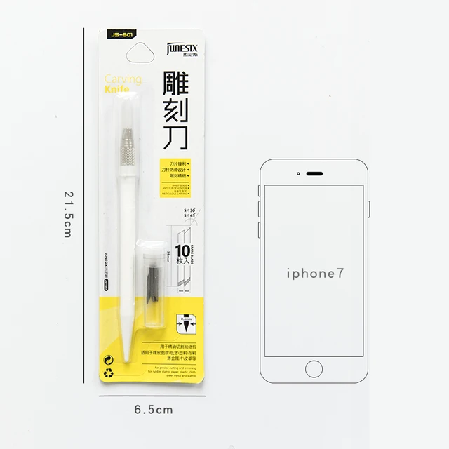 Kawaii creative art pen knife cutting board set small fresh paper cutting pen knife diy hand account tool supplies set white