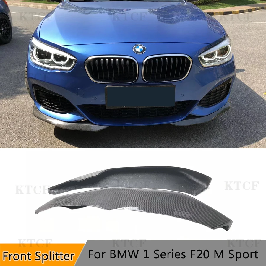 For BMW 1 Series F20 M Sport M135i M140i Hatchback 2016 - 2018 Front Lip Splitters Carbon Fiber Head Chin Trim Covers spoiler | Автомобили