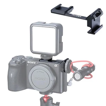 

UURig R032 Universal Dual Hot Shoe Camera Mount Extension Bracket Vlog Microphone LED Light Extend Stand Cameras Accessories